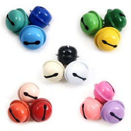 TOAOB 60 Pieces Coloured Bells Metal Bells 17 mm Bell for Crafts Colourful Pendant Bell for Crafts Bells Festival Decoration