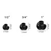 1/2" Black 4-Way Side Outlet Tee, Home TZH 10-Pack Threaded