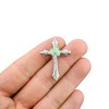 Bohemian Findings Celtic Cross Charm with Rhinestones and Enamel Shamrock