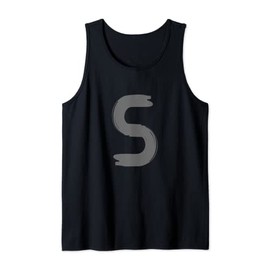Creative Bold Dark Grey Letter S - Alphabet - Marker Design Tank Top