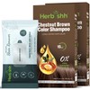 Herbishh Chestnut Brown Hair Dye Shampoo with Wipes | Natural