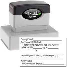 Premium MaxLight Pre-Inked Acknowledgment Notary Stamp, Acknowledge Notary Stamp, Notary Acknowledgement, Press and Print Stamp, Sharp Impressions, Available in 5 Ink Colors