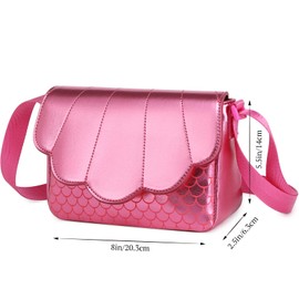 Lanola Cute Purses for Teen Girls Small Crossbody Purse seashell Gifts for Kids PU Shoulder bag - Red