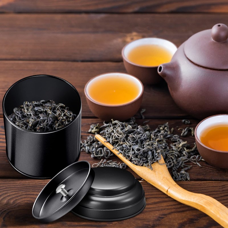 Meanplan 12 Pcs Tea Tin Canister with Airtight Double Lids