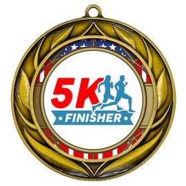 All Quality 5K Finisher Wreath Design Medal - (1 Pack)
