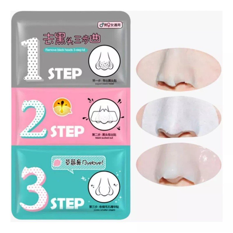 Mafab Bioaqua 3 Pasos Rosa Remueve Puntos Negros Tiras Nasales