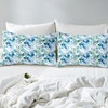 Spring Green Leaves Bed Sheet Set Twin,Tropical Palm Leaves Botanical