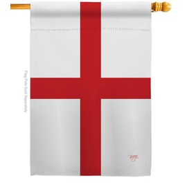 Nationality England (St. George's Cross) House Flag Regional Nation International World Country Particular Area Small Decorative Gift Yard Banner Made in USA 28 X 40