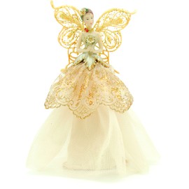 Festive Productions Fabric Angel Christmas Tree Topper, 23 cm - White