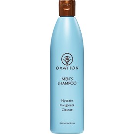 Ovation Hair Men’s Shampoo - Gentle Cleansing and Moisturizing Shampoo for Men - 12 oz - For All Hair Types - No Sulfates or Parabens - With Saw Palmetto, Aloe Vera, Vitamin B5