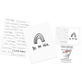 Primitives by Kathy Set of 8 Kindness & Be You Tiful Paper Notecards Set with Envelopes