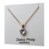 Daisy Philip Crystal Heart Necklace - Gold Plated with Crystal