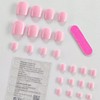 Pink Press on Toenails WLGDLH Fake Toenails Short Square Toe