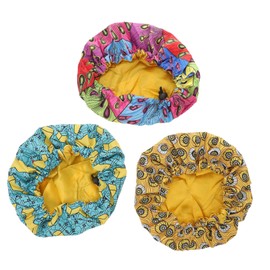 COLLBATH Elastic Kids Satin Sleep Cap for Children Hair Protection Hat Double Layer Ideal for Chemo (peacock/chrysanthemum/light)