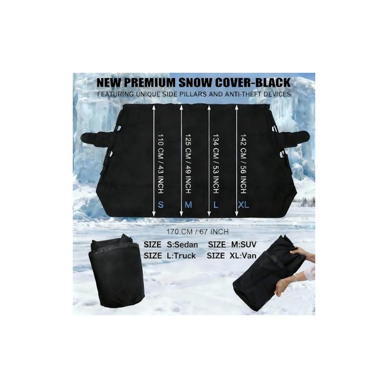 Windshield Cover for Ice and Snow Front Fit for Trucks