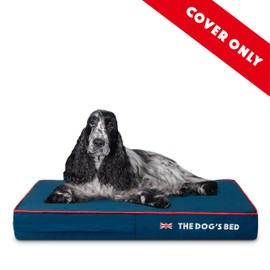 Replacement Outer Cover (No Mattress) for The Dog's Bed Orthopaedic, Washable Oxford Fabric, Medium 86 x 56 x 10cm (Blue with Red Piping)