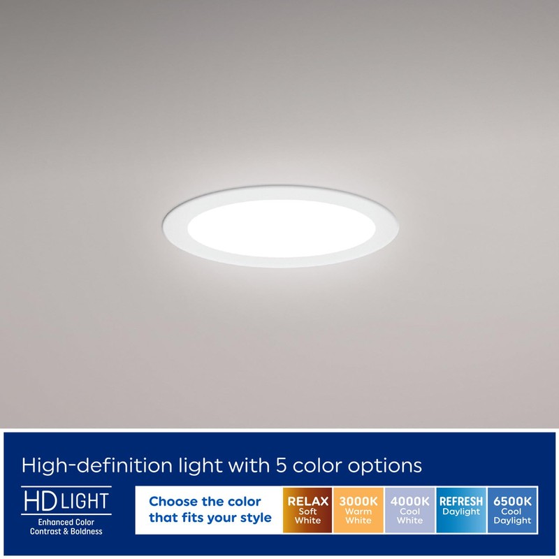 GE Color Select LED Wafer Downlight, Premium High-Lumen Direct Wire