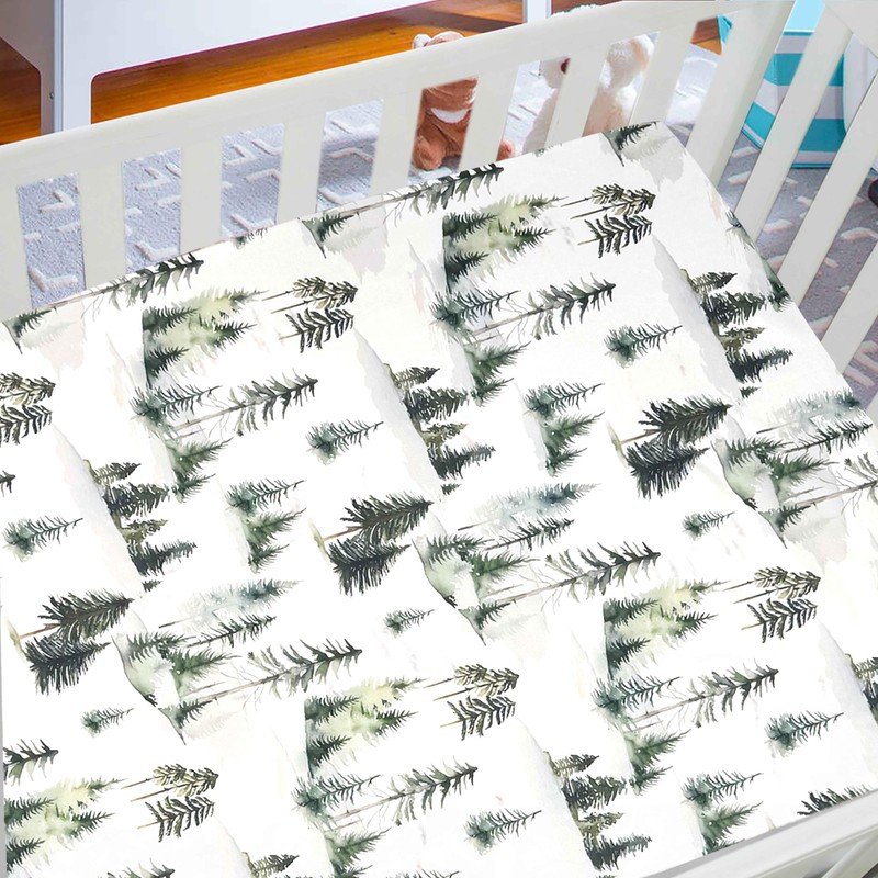 AMROSE 3 Pack Soft Floral Crib Sheets for Baby Girls,