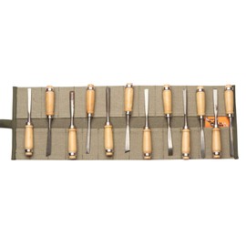 Bull Tools BT 18-504 Wood Working & Carving Tool Storage Organizer Tool Roll Dyed Heavy Weight Cotton Canvas 24 Pocket(Washed Olive Drab)