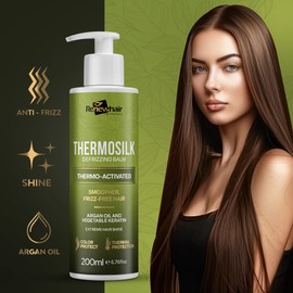 Renew hair Professional Thermosilk Keratin Straightening Conditioner for All Hair Types – 200ml thermo activated Argan Thermolis