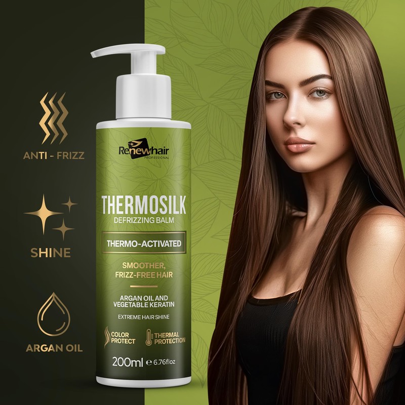 Renew hair Professional Thermosilk Keratin Straightening Conditioner for All Hair