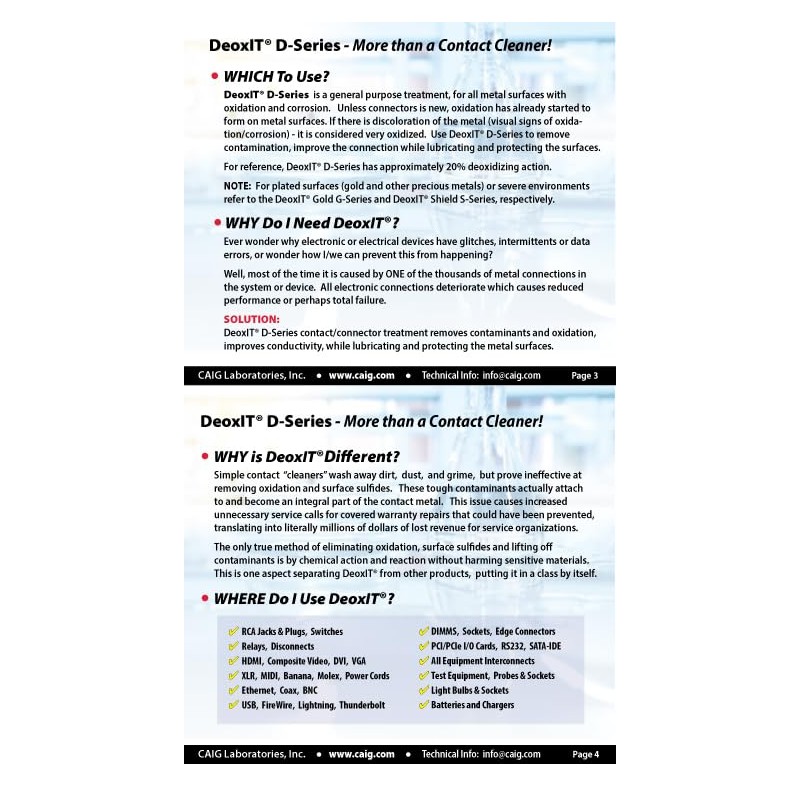 DeoxIT D5S-6 Spray, More Than A Contact Cleaner, 142g, Integrated