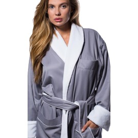 Turquaz Robes for Women - Luxury Warm and Heavy Plush Lined Bathrobe, Microterry, Cozy & Elegant Womens Robe