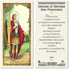 SAN PANCRACIO SPANISH HOLY CARD LAMINATED PRAYER CARDS - Pack of 25