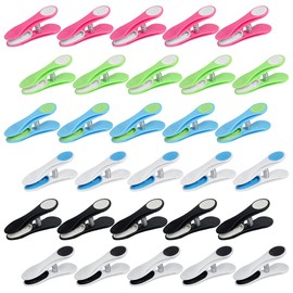 Clothes Pegs,30Pcs Non-Slip Washing Line Pegs,Multicolor Laundry Pegs with Soft Grip Cushioned Clip for Clothes Line (White,Blue,Red,Green,Black)