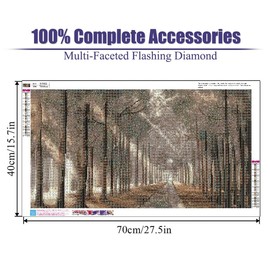 BOHADIY Forest Diamond Painting Kits for Adults 5D Large Landscape Diamond Art Kits for Adults Full Drill Woods Diamond Art Painting Kits Gem Art Kits for Wall Decor 27.5x15.7Inch Sunshine Tree