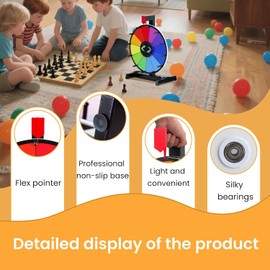 iElyiEsy 12 Inch Spinning Prize Wheel with Stand