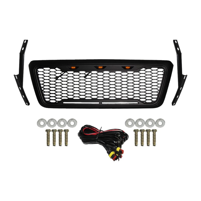 Front Grille Raptor Style Grille with Led Lights for 2004-2008