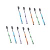 NOLITOY 10pcs Super Soft Bamboo Charcoal Toothbrushes Household for Men