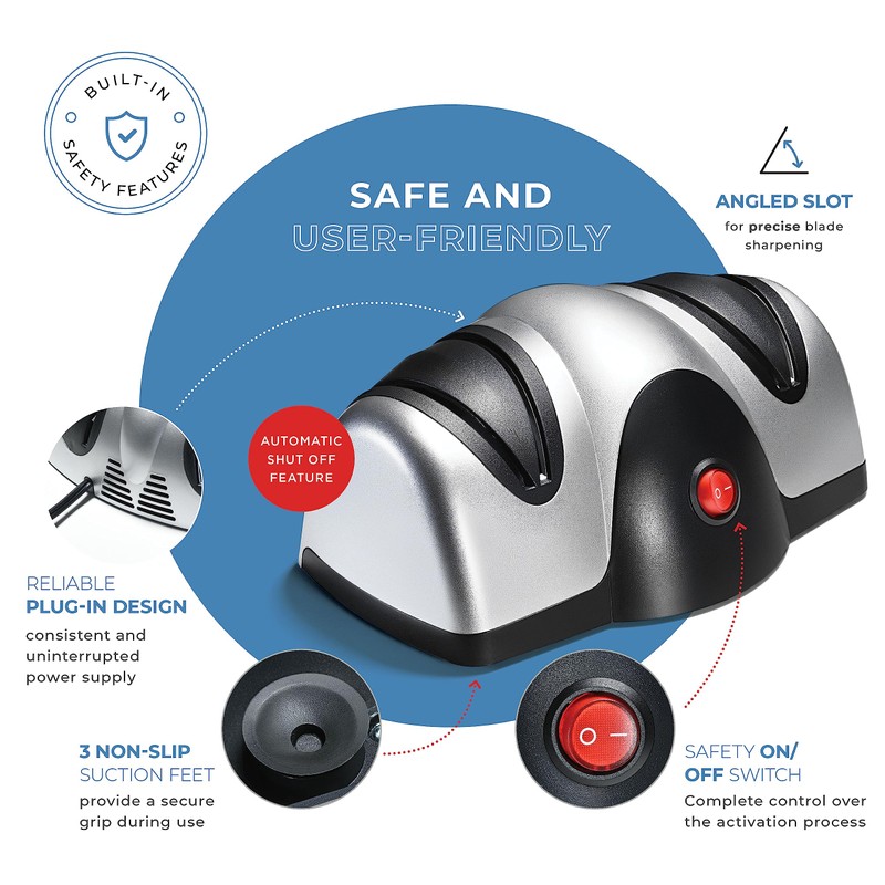 Sagler Electric Kitchen Knife Sharpener - 2 Stage Knife Sharpener