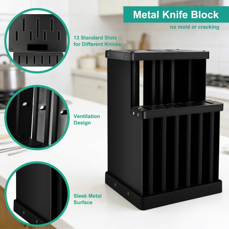 CuCut 16-Piece Kitchen Knife Set with Block - High Carbon