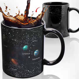FableKnot Solar System Coffee Mugs,Heat Sensitive Color Changing,Gift for Man,christmas gifts for husband,Space Cups, for New Year and Birthday，Magic Mugs(11OZ)