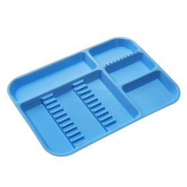 SNAWOP Dental Instrument Tray Autoclavable Plastic Divided Trays Size B (13 x 9.4") for Medical Instrument Set Lab Tatto and Beauty Salon (Blue)