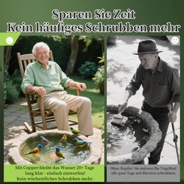 Mellbree Bird Bath Copper Disc Keep Bird Bath Clean, 99.99% 0.6 mm Pure Copper Cleaning Disc for Physical Safe Clean Water All Year Round, Universal Fit for Outdoor Bird Baths (2)