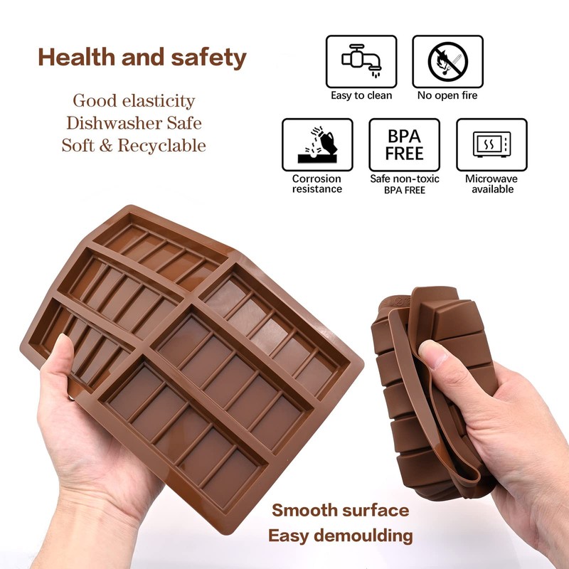 Wax Melt Molds Silicone,Rectangle Silicone Wax Melt Chocolate Bar Mold