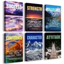 Inspirational Quotes Motto Wall Art，Motivational Office Wall Art Decoration Painting, Suitable for Library, School, Gym,Office， Living Room,Home Deco,Tabletop/Hanging,| 6-pack(38 x58 cm) Framed 3