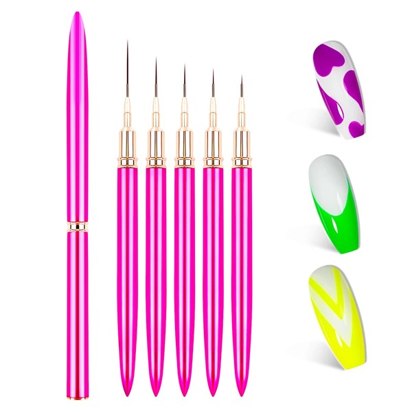 LEDSUUEI Nail Art Liner Brushes（Purple）