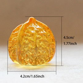 ZffXH Crystal Glass Artificial Walnut & Acorn Figurines, Hand-Carved Lifelike Nut Decor, Fall Harvest Table Centerpiece, Thanksgiving & Christmas Party Favors, Paperweight Gift