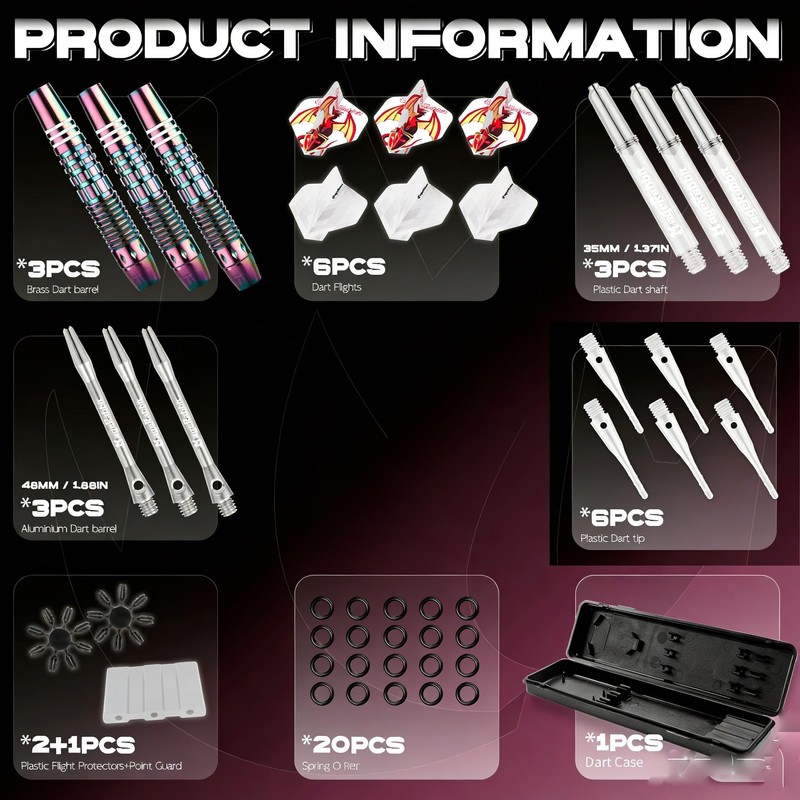 MageRabbit Soft Tip Dart Set, Copper 3 Pieces, 2BA Dart