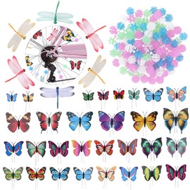 VORCOOL Spoke Clips Spoke Beads Spoke Clicker for Children Girls Adults Bicycle Decoration 108 Pieces Beads + 30 Pieces Butterflies + 6 Pieces Dragonfly