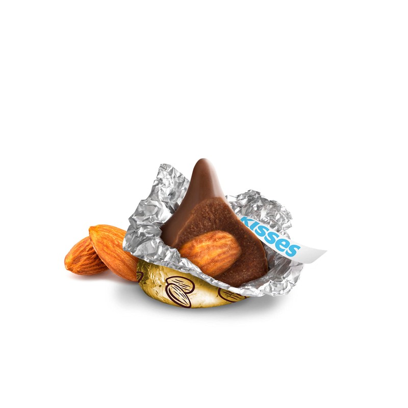 HERSHEY'S KISSES Milk Chocolate with Almonds Candy Bulk Bag, 60