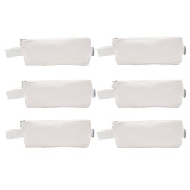 Augbunny Multi-Purpose 100% Cotton 12oz Canvas Zipper Pen Pencil Stationery Case Bag Cosmetic Makeup Pouch 6-Pack