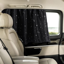 ZATOOTO Sun Protection Car Curtain - Car Privacy Window Magnetic for Baby, Children, Curtains Side Window for UV Protection, Blackout, 100 x 50 cm, Black, Large, Pack of 2