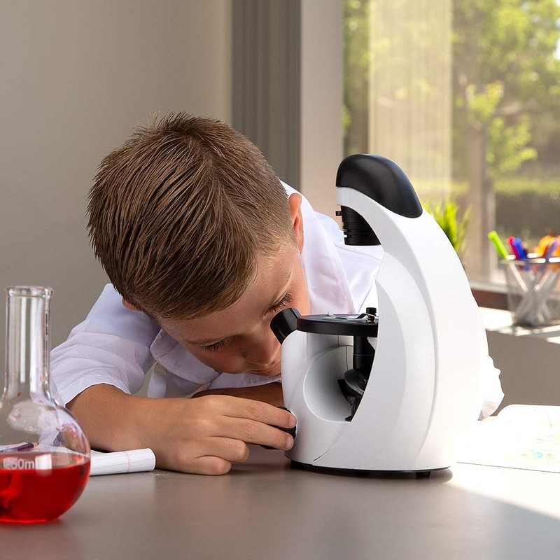 IQCrew by AmScope 40X-500X Inverted Student Microscope Kit w/Experiment +