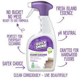 Quick Shine Hardwood Floor Cleaner Daily Care 24oz, 6Pk | Naturally Cleans Dirt & Scuff Marks | Dirt Dissolving, Streak Free, No Rinse & Ready to Use | Spray, Wipe, Done! | Safer Choice Cleaner