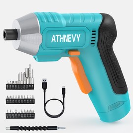 Electric Screwdriver, Rechargeable 3.7V Cordless Screwdriver with 29pc Bit Set, USB-C Charging Max 4N.m High Torque, 250 RPM, 1500mAh Battery & LED Light, for Home Repairs and DIY Project